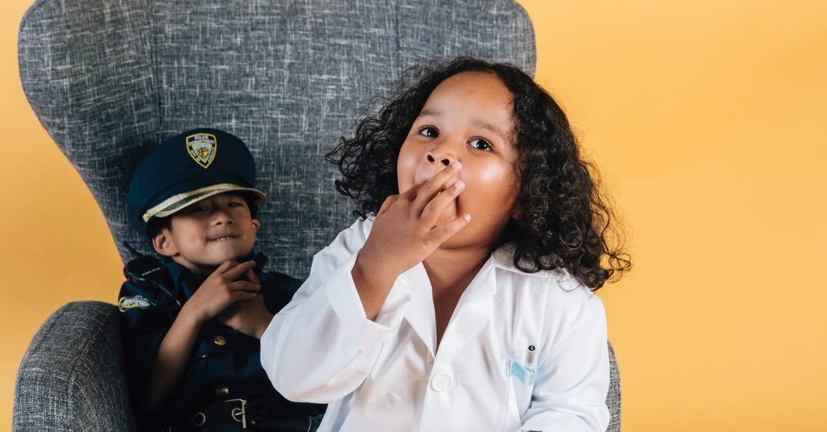 End game patrols? - Children in job costumes playing together in studio