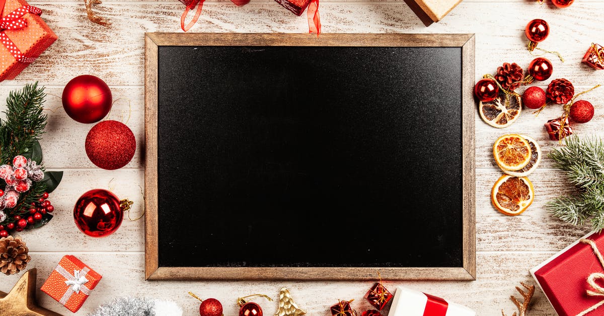 Fill in red boxes - Top View Photography of Blacboard Between Baubles