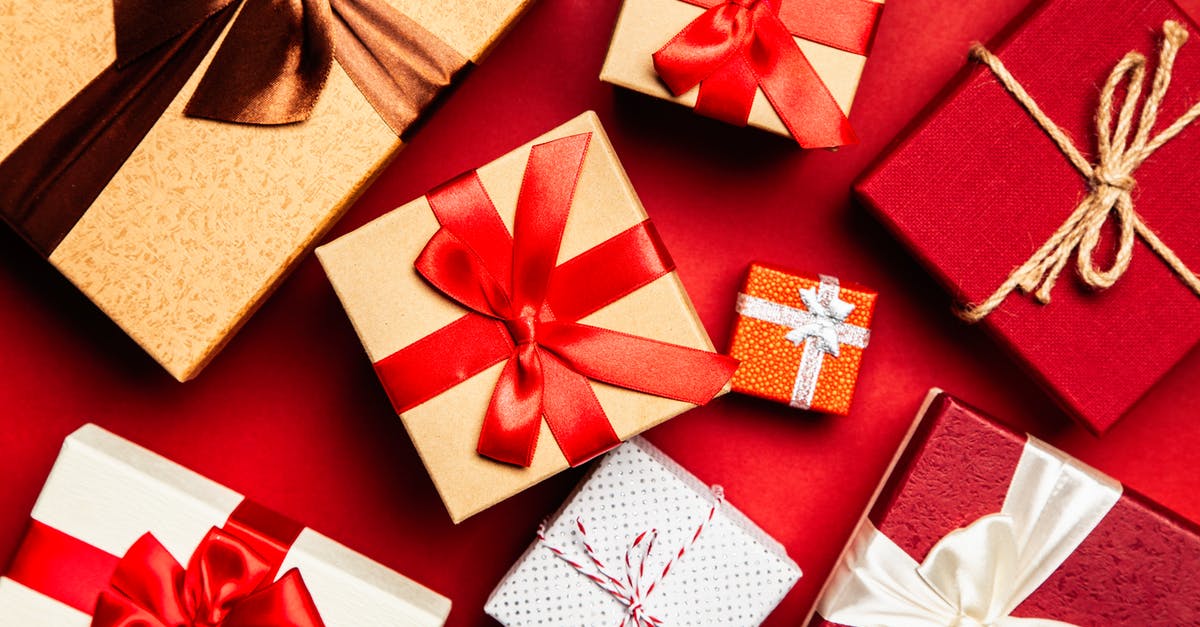 Fill in red boxes - Assorted Gift Boxes on Red Surface