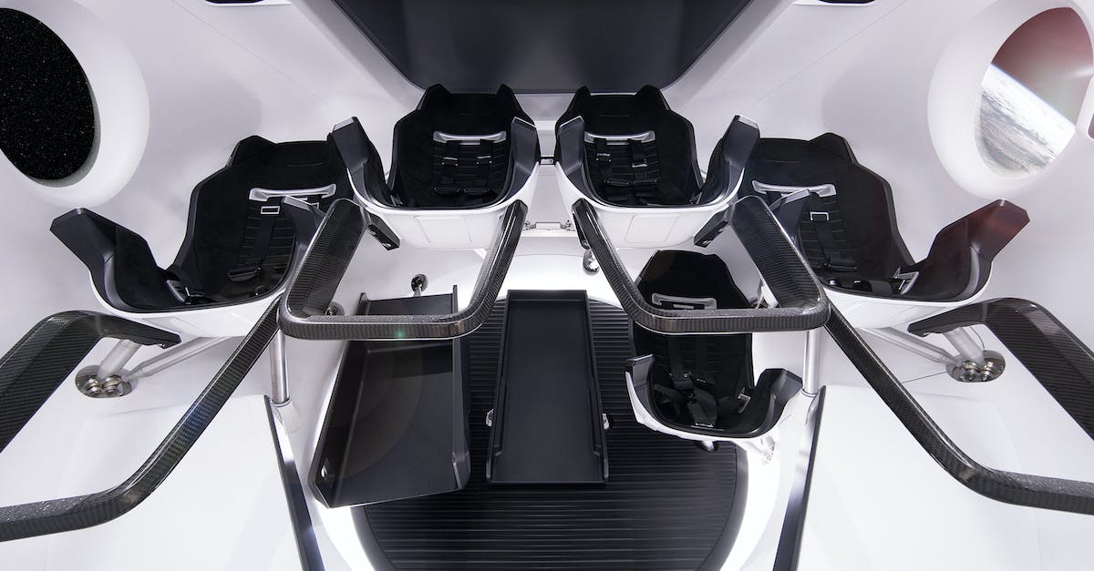 Flight Simulator X transition from Missions to Free Flight - From below of comfortable astronauts chairs inside of modern spacecraft simulator located in modern station Flight Simulator X transition from Missions to Free Flight - From below of comfortable astronauts chairs inside of modern spacecraft simulator located in modern station