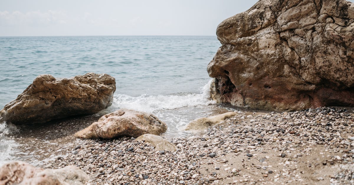 Foxhole crashing - Brown Rock Formation on Sea Shore Foxhole crashing - Brown Rock Formation on Sea Shore