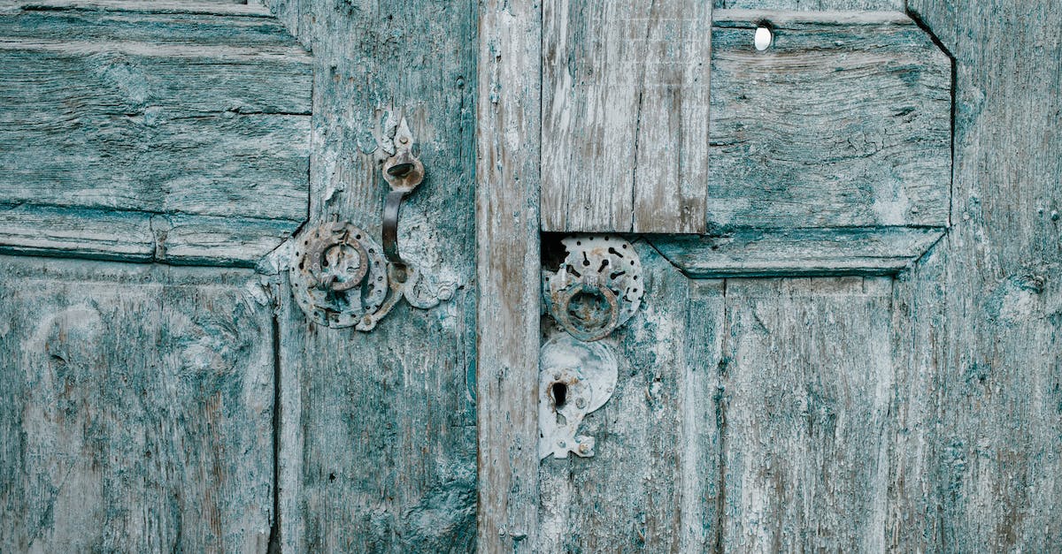 From which game is this image of picking a lock on a broken door? - Shabby wooden blue doors with rusted locks