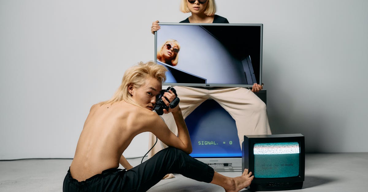 Full Screen Dual Monitor issue - Photo of Woman Sitting on a Television