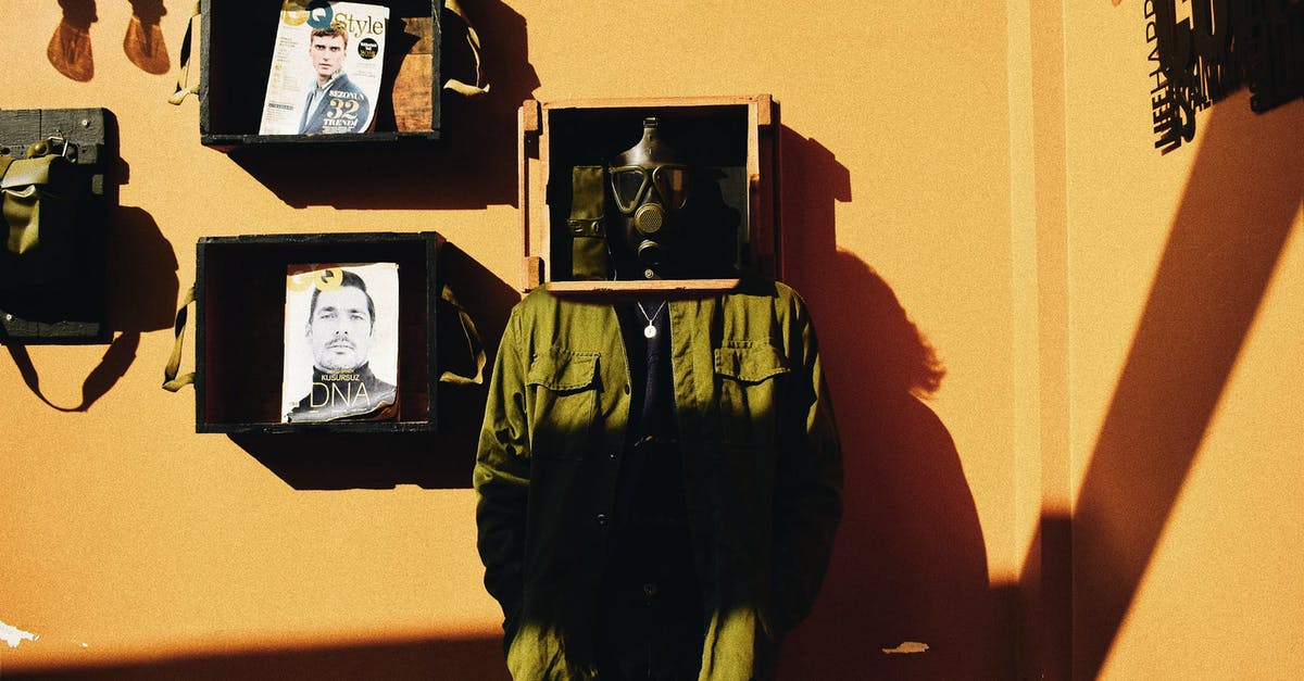 Gas mask icon on map - Contemporary Art Exhibition with Protective Outfit Arrangement