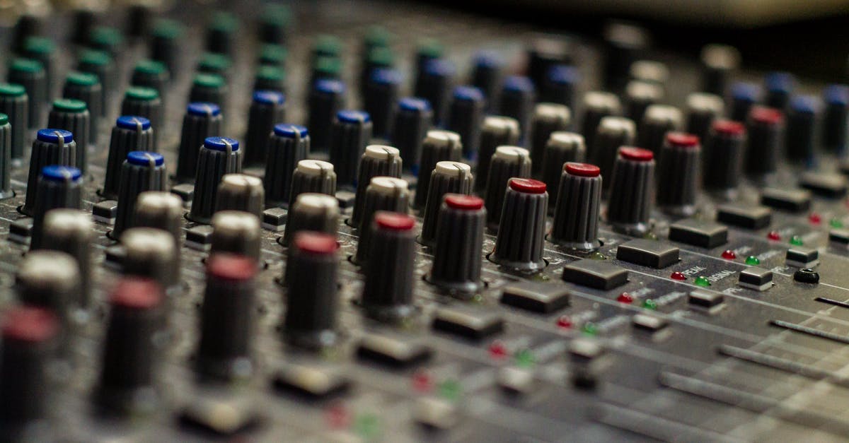 Ghost control input - Sound mixer with rows of knobs in recording studio Ghost control input - Sound mixer with rows of knobs in recording studio