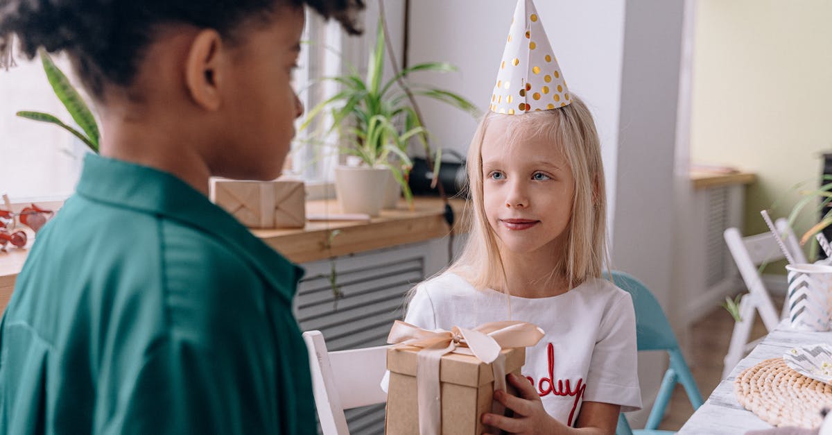 Giving XP to my ADC - Girl Giving a Gift to a Friend at the Birthday Party Giving XP to my ADC - Girl Giving a Gift to a Friend at the Birthday Party