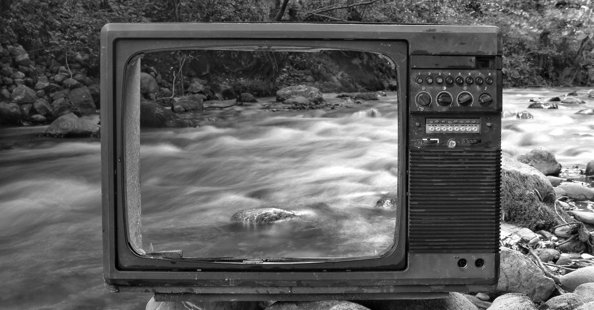Guardian Skywatcher and Perfect Guard damage inconsistant - Black and white vintage old broken TV placed on stones near wild river flowing through forest