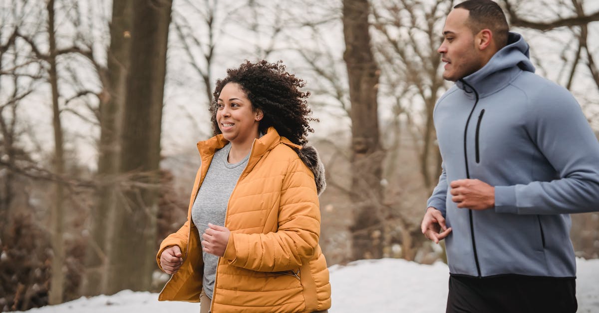 Help me run the numbers on a perfect IV ditto - Cheerful plus size African American female in warm outerwear running with black personal trainer in snowy park during training in winter time Help me run the numbers on a perfect IV ditto - Cheerful plus size African American female in warm outerwear running with black personal trainer in snowy park during training in winter time