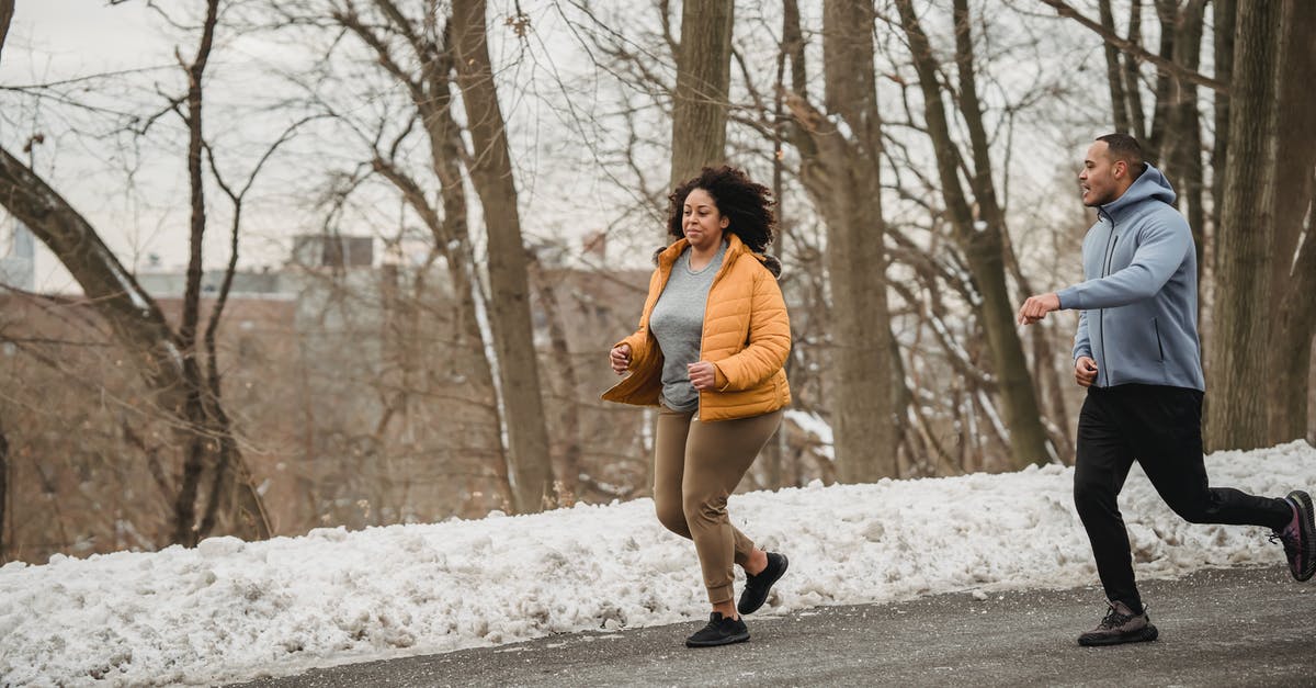 Help me run the numbers on a perfect IV ditto - Full body of plus size African American female running with personal instructor on asphalt road during winter training on street Help me run the numbers on a perfect IV ditto - Full body of plus size African American female running with personal instructor on asphalt road during winter training on street