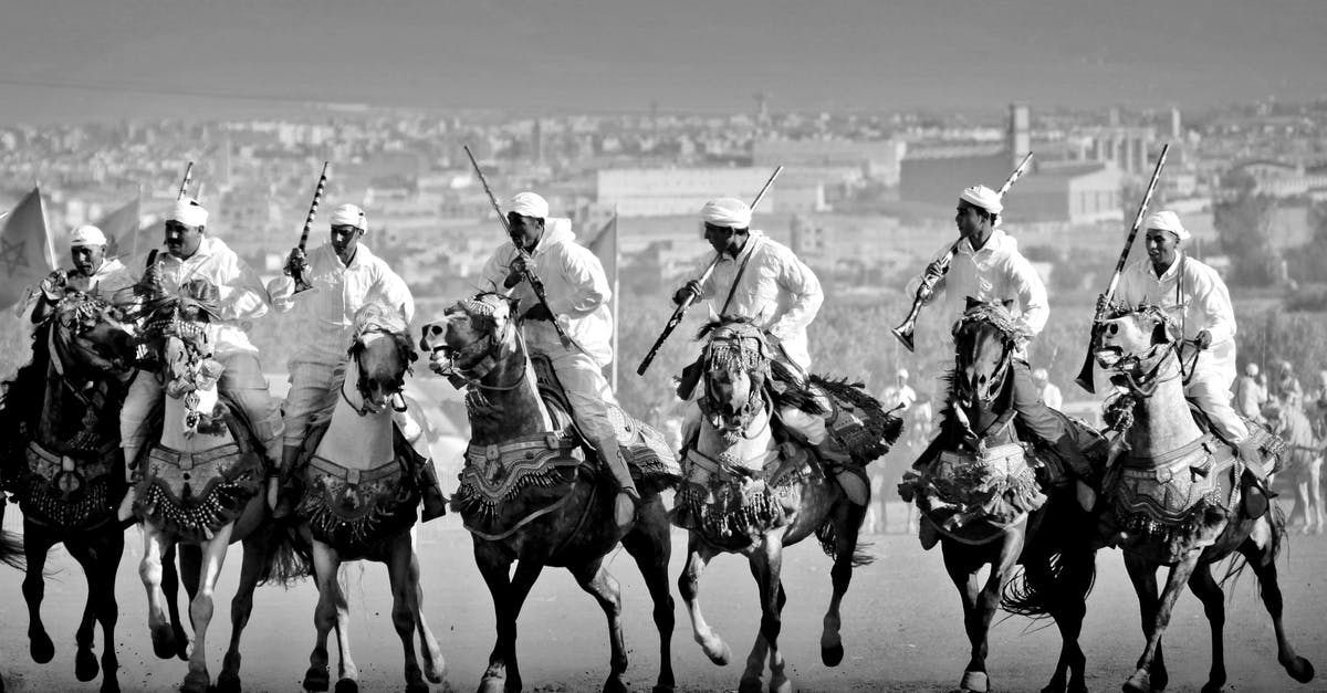Horse Riding Combat - Grayscale Photo of Men Riding Horses Holding Weapons Horse Riding Combat - Grayscale Photo of Men Riding Horses Holding Weapons