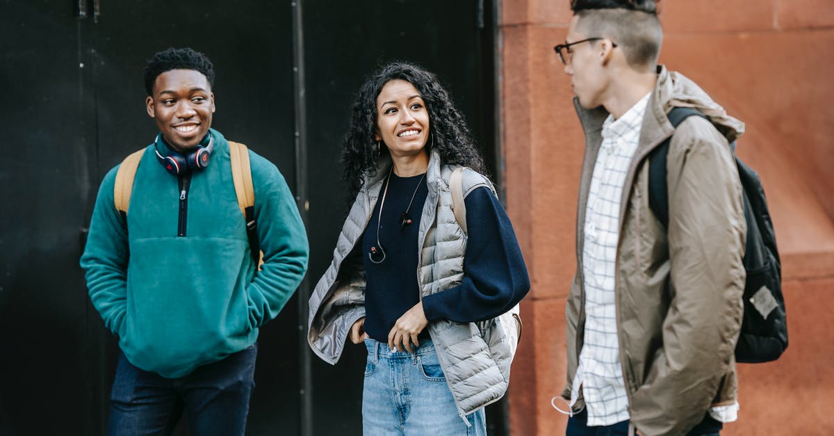 How actually probable is to "meet" other people in No Man's Sky? - Cheerful multiracial young men and woman in stylish clothes and backpacks standing on street and communicating after studies How actually probable is to "meet" other people in No Man's Sky? - Cheerful multiracial young men and woman in stylish clothes and backpacks standing on street and communicating after studies