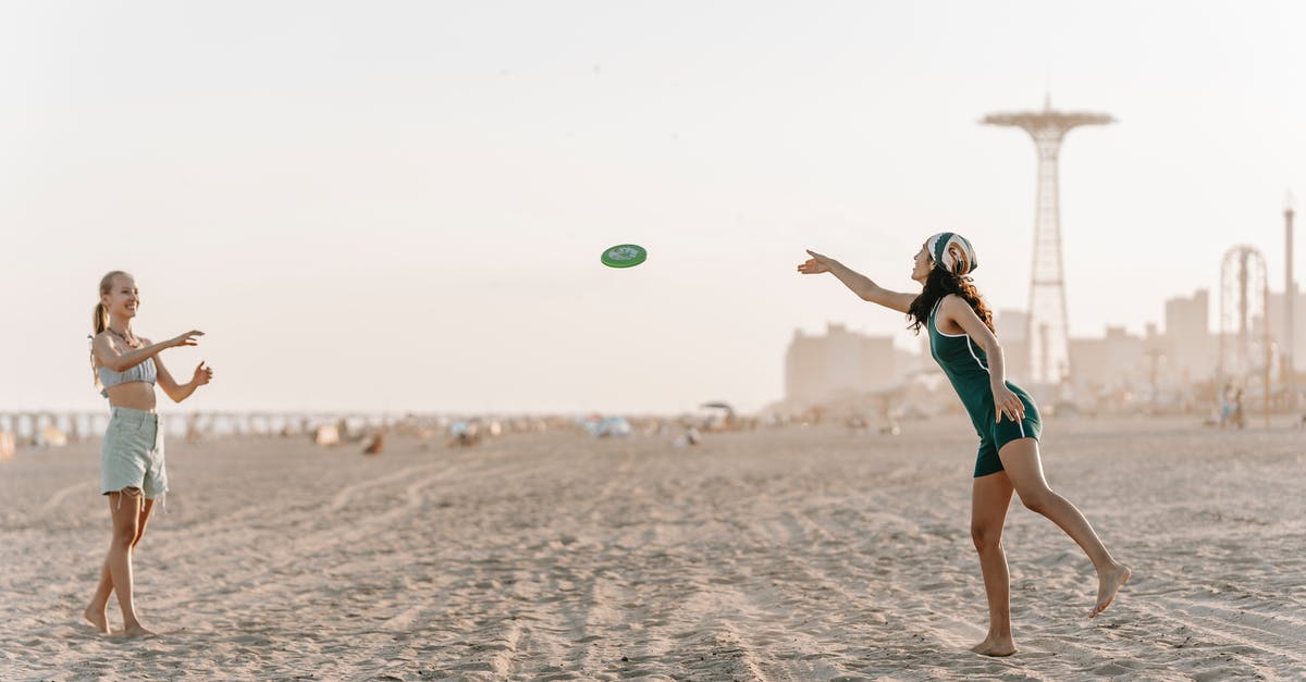 How am I playing on the installation disc? - Two Women Playing Frisbee on the Beach