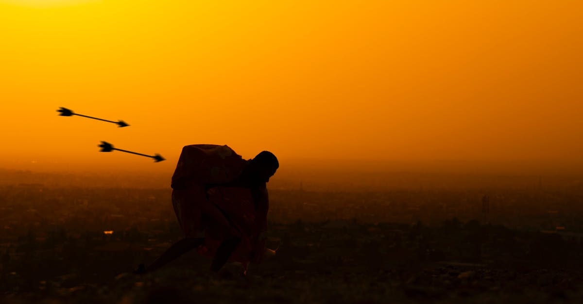 How can I avoid running out of arrows? - Silhouette of Man Holding Stick during Sunset