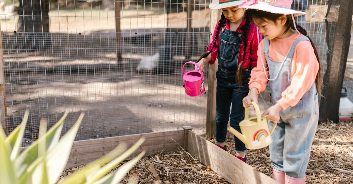 How can I farm most effectively for portal keys in a short timespan [duplicate] - Two Young Girls Using Watering Cans for Gardening