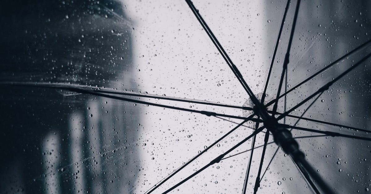 How can I move this structure up one block? - Rain droplets on wet transparent umbrella