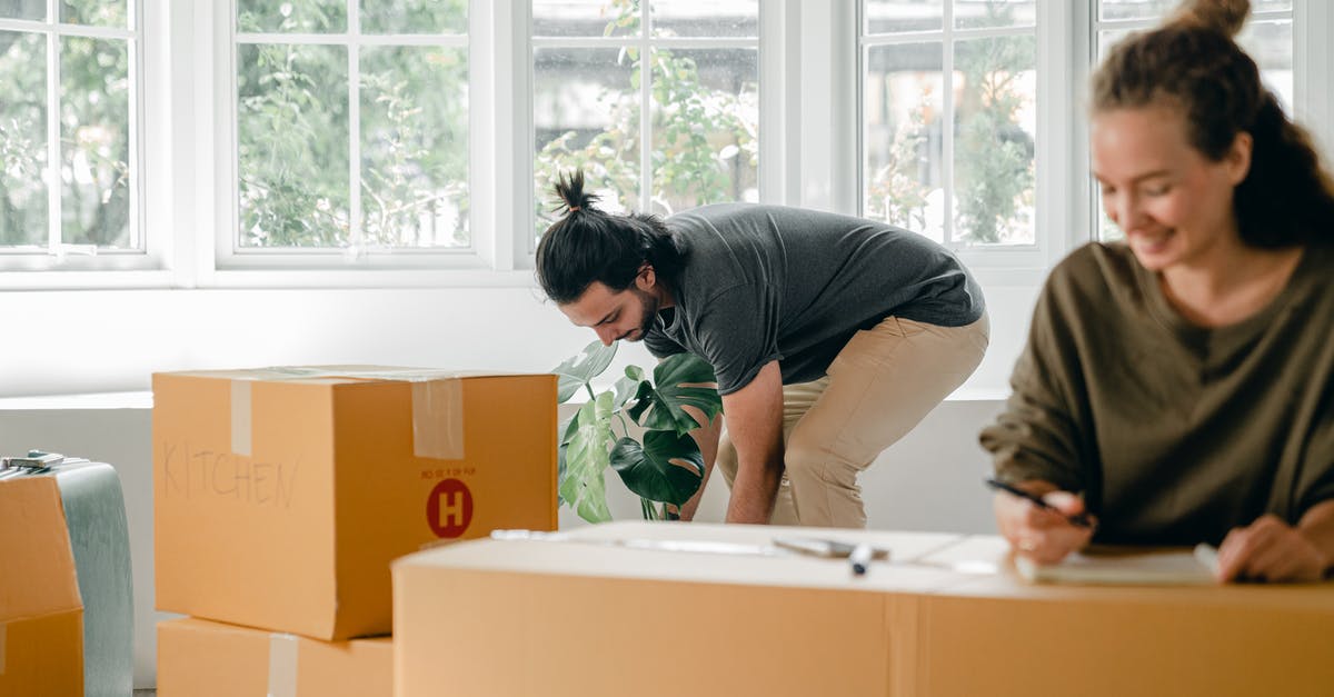 How can I receive a new verification email? - Positive young woman and focused man carrying cardboard boxes in new apartment on moving day