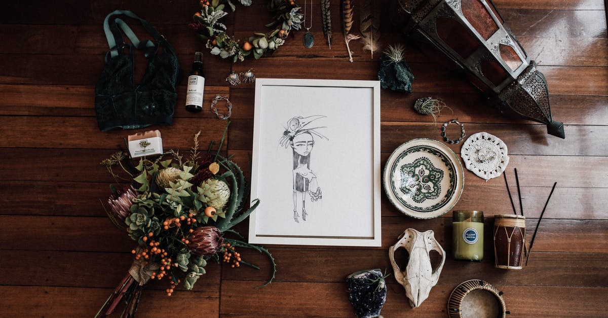 How can I tell if a dead dwarf is mine? - Top view of frame with illustration among flower bouquet and lantern near amulets on wooden surface