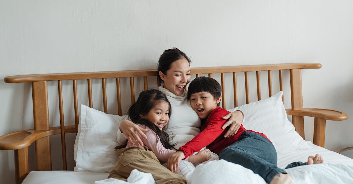 How close do I have to be to get mini-crits with the BackScatter? - Cheerful ethnic mother hugging children lying in bed