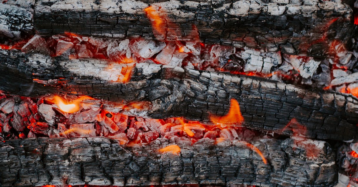 How Do Doors Keep Fire from Spreading? - Top view of textured backdrop representing cut tree trunks with rough surface burning in bright fire in daytime