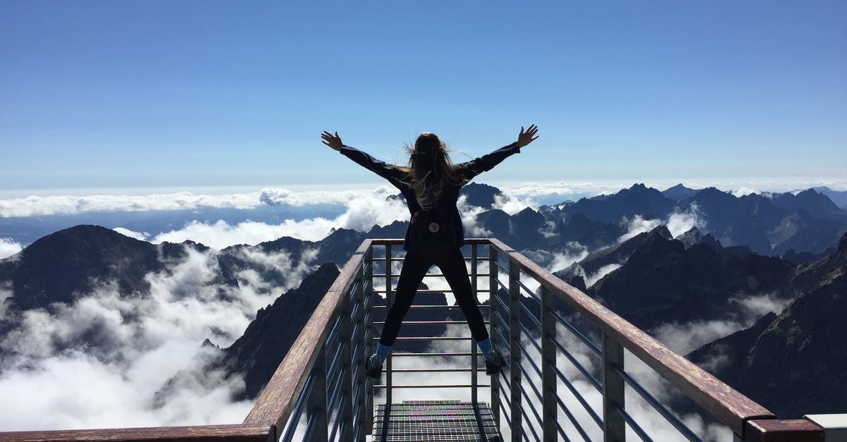 How do I climb the Broadway church? - Person Standing on Hand Rails With Arms Wide Open Facing the Mountains and Clouds