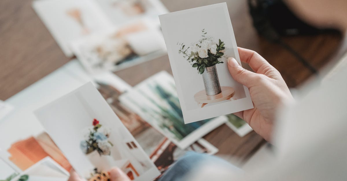 How do I do a rectangular selection for the /tp command? - From above of crop anonymous person comparing photos of floral bouquets at desk on blurred background
