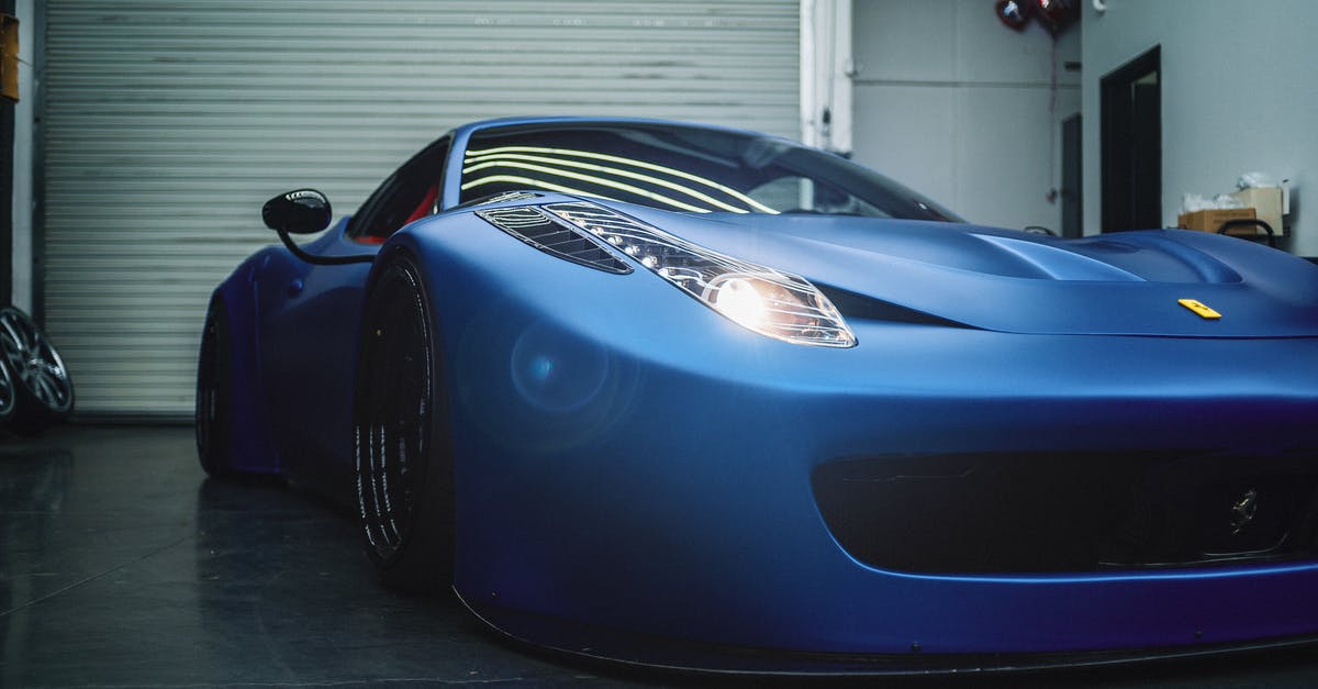 How do I get rid of low quality items? - Luxury low electric blue sports car with glowing headlights parked in grungy workshop How do I get rid of low quality items? - Luxury low electric blue sports car with glowing headlights parked in grungy workshop