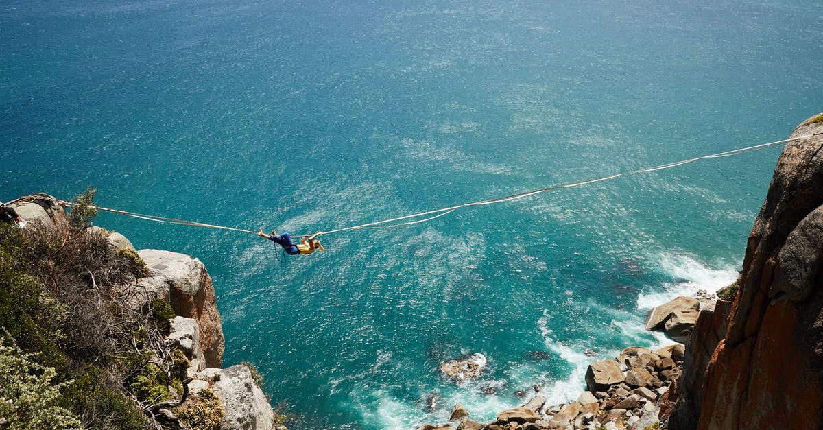 How do I move a rock? - Anonymous woman on zipline over stony coast How do I move a rock? - Anonymous woman on zipline over stony coast