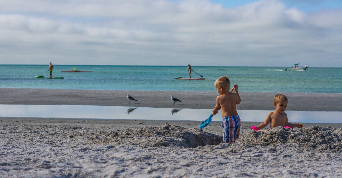 How Do I Play Forza Horizon 4? - Full length of children in swimwear playing with toys on sandy beach near calm sea