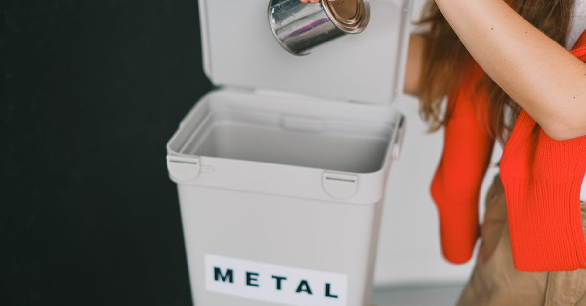 How do I preserve my save data - Woman sorting garbage and putting metal can into bucket