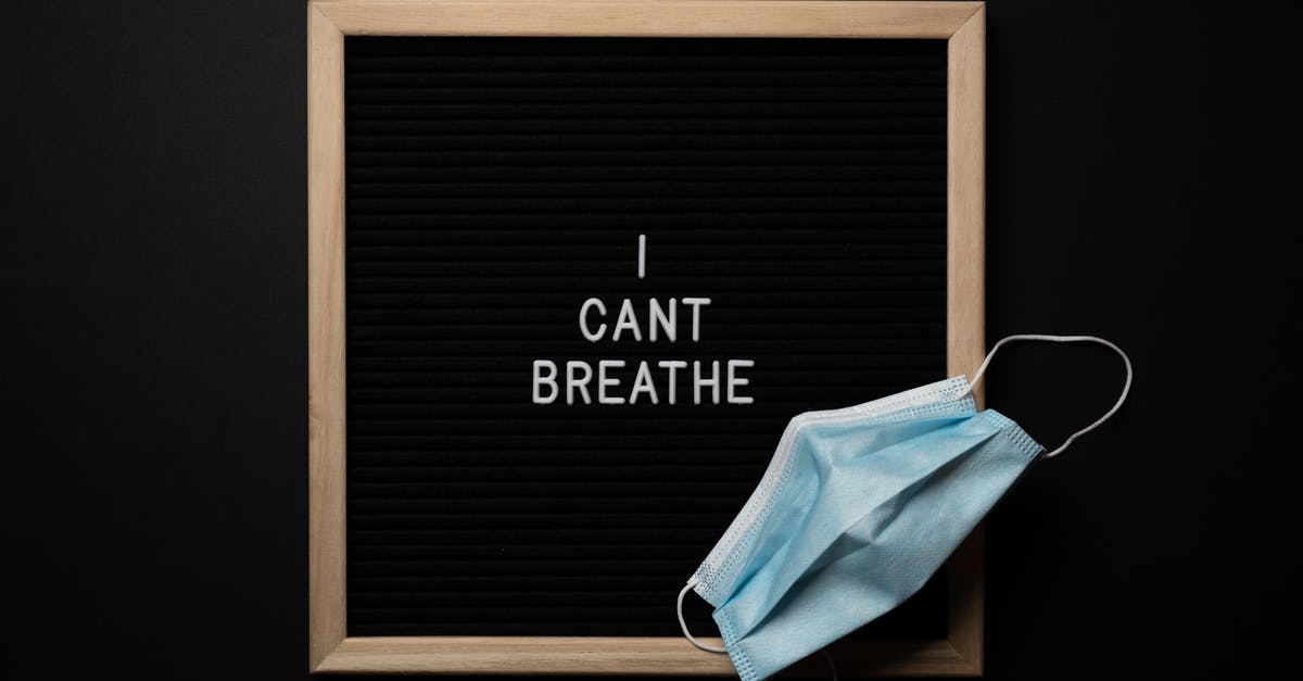 How do I prevent Brexit? - From above of face mask on blackboard with I Cant Breathe title during COVID 19 pandemic