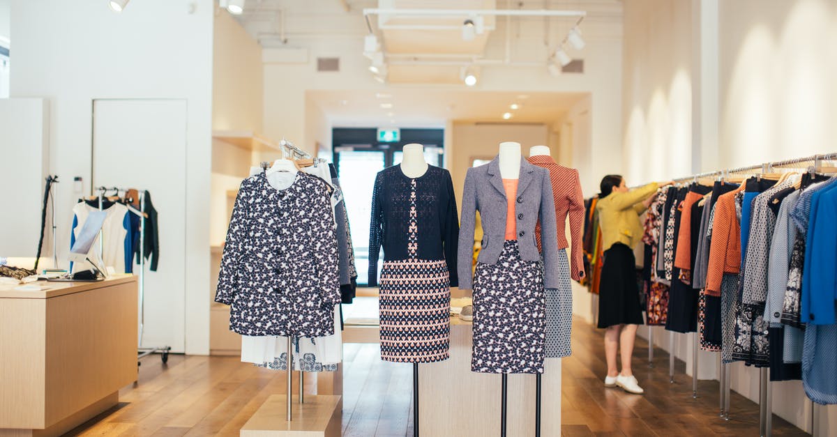 How do you buy premium cylinders? - Mannequins in trendy clothes placed in stylish shop