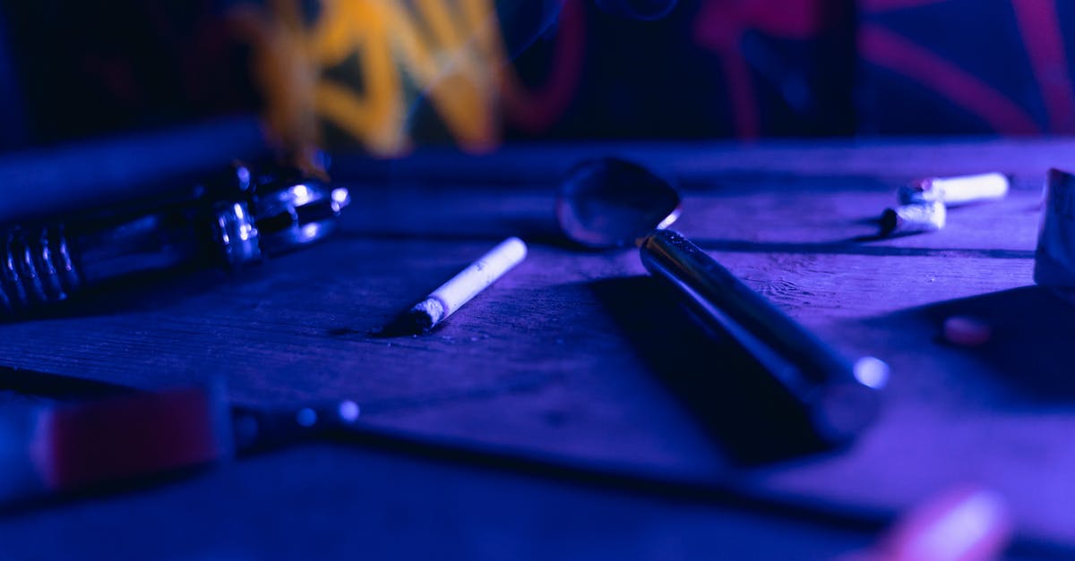 How do you do a takedown after a smoke pellet? - Silver Spoon Beside White Cigarette Stick on Blue Table