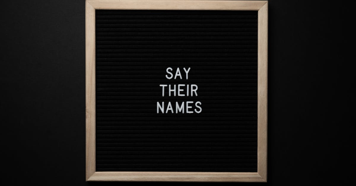 how do you give a custom shield or banner a name with commands and yet keep the design on it, - Top view composition of black framed photo with white text Say Their Names placed on black background