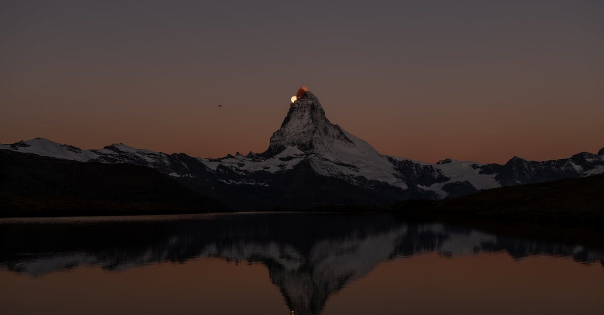 How do you land on the Quantum Moon? - High mountain range reflecting on lake surface under moon shining on clear sky