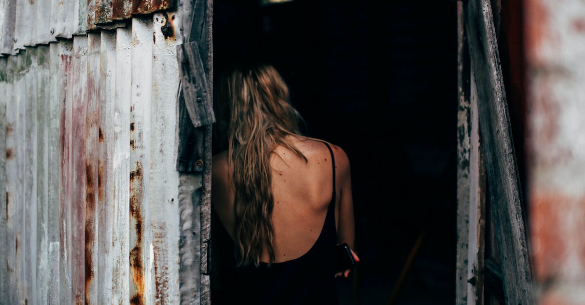 How do you max out damage output for the climax hex in dark souls 2 - Back view of anonymous female with long hair standing in shabby door of aged building