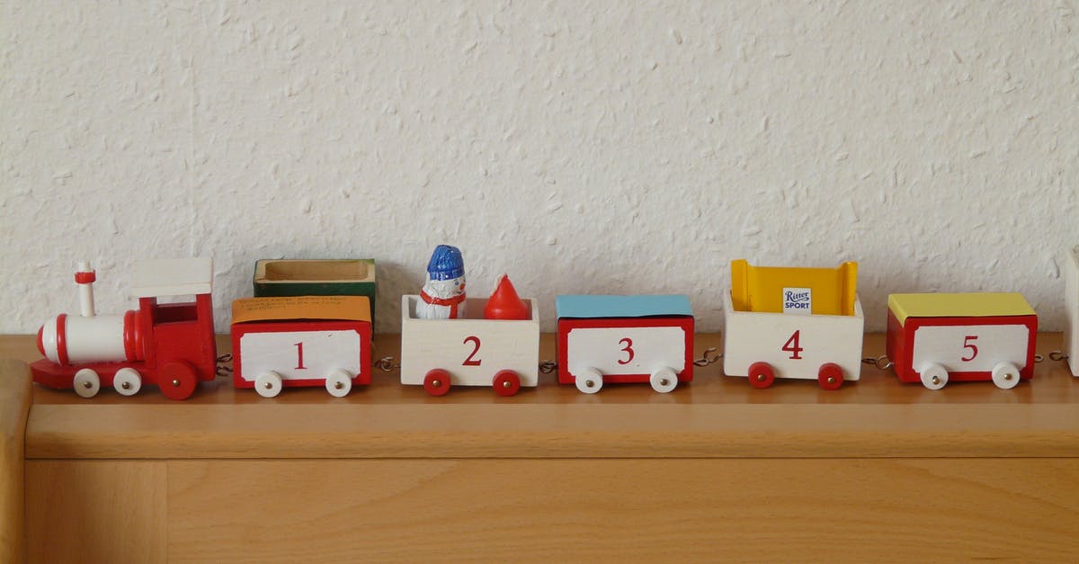 How do you put numbers in a sign or text? - Plastic Toy Train on Wooden Rack