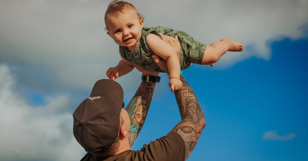 How do you raise the total level cap of the Guiding Lands? - Unrecognizable father raising cheerful baby under cloudy blue sky