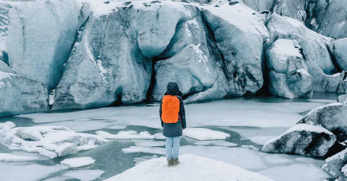 How does one mines a glacier tile? - Person Standing on Ice near Glacier