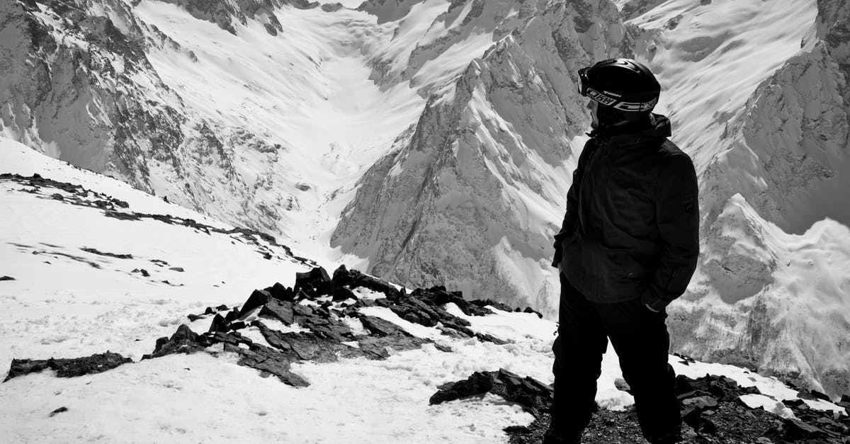 How does one mines a glacier tile? - Man in Black Jacket Standing on Snow Covered Ground