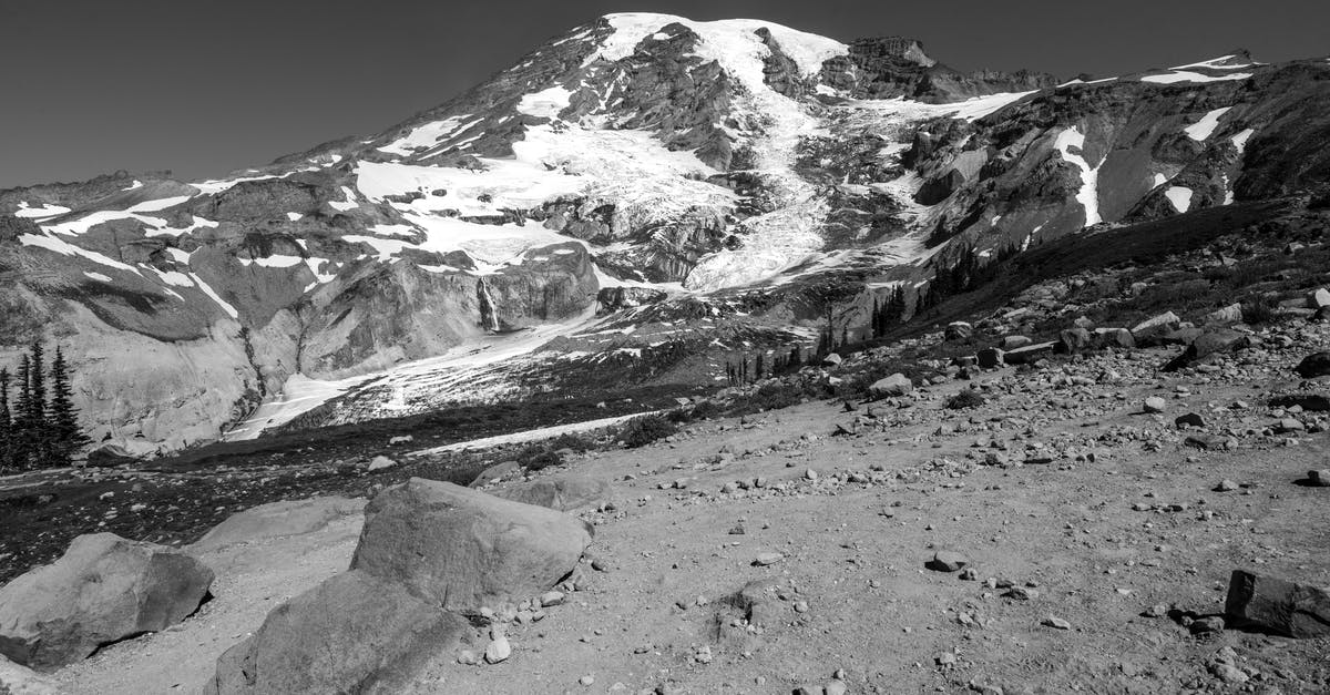 How does one mines a glacier tile? - Grayscale Photo of Snow Covered Mountain
