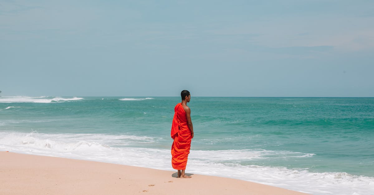 How is infinifactory's footprint calculated? - Unrecognizable Asian man in traditional orange cloth on beach