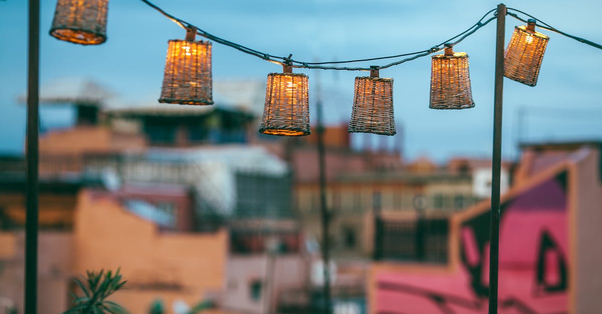 How long do I have to wait before I can craft another shit nugget? - Set of handmade wicker lamps hanging on long rope between metal poles on roof How long do I have to wait before I can craft another shit nugget? - Set of handmade wicker lamps hanging on long rope between metal poles on roof