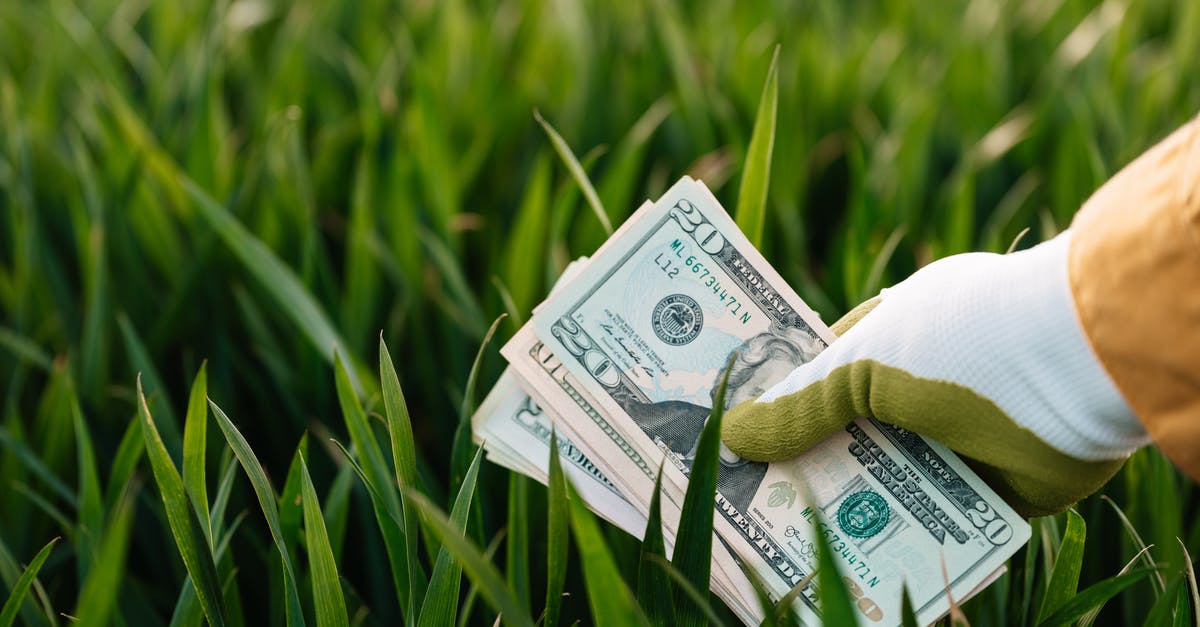 How many Pokemiles does each method earn? - Crop faceless grower in garden gloves demonstrating heap of paper money with photo of unrecognizable person and numbers near growing lush grass