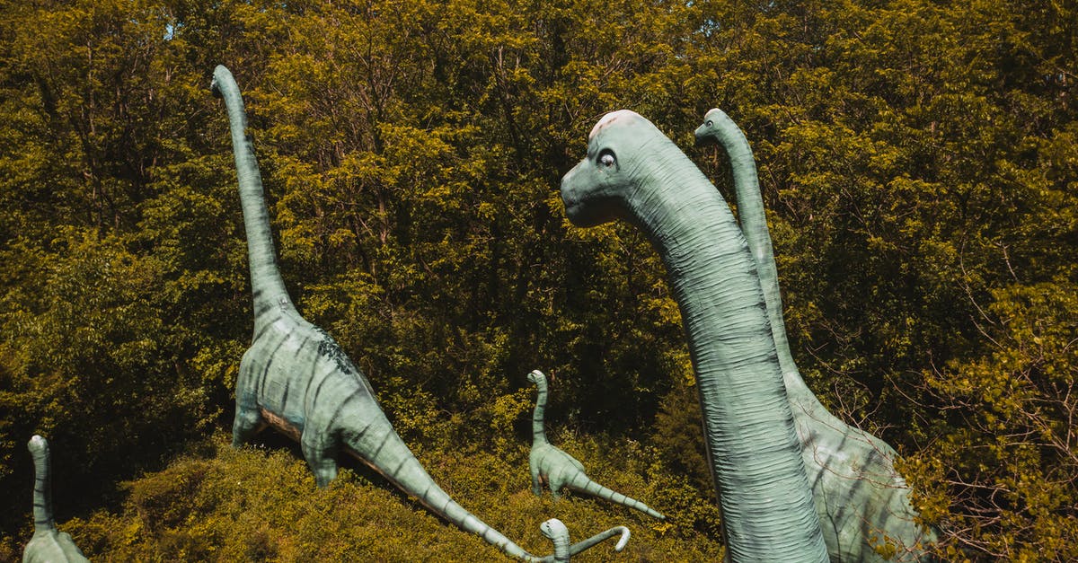 How to avoid the loot from the dragon falling into the lava - From above of stone statues of cartoon characters with long necks and tails near growing trees in fall How to avoid the loot from the dragon falling into the lava - From above of stone statues of cartoon characters with long necks and tails near growing trees in fall