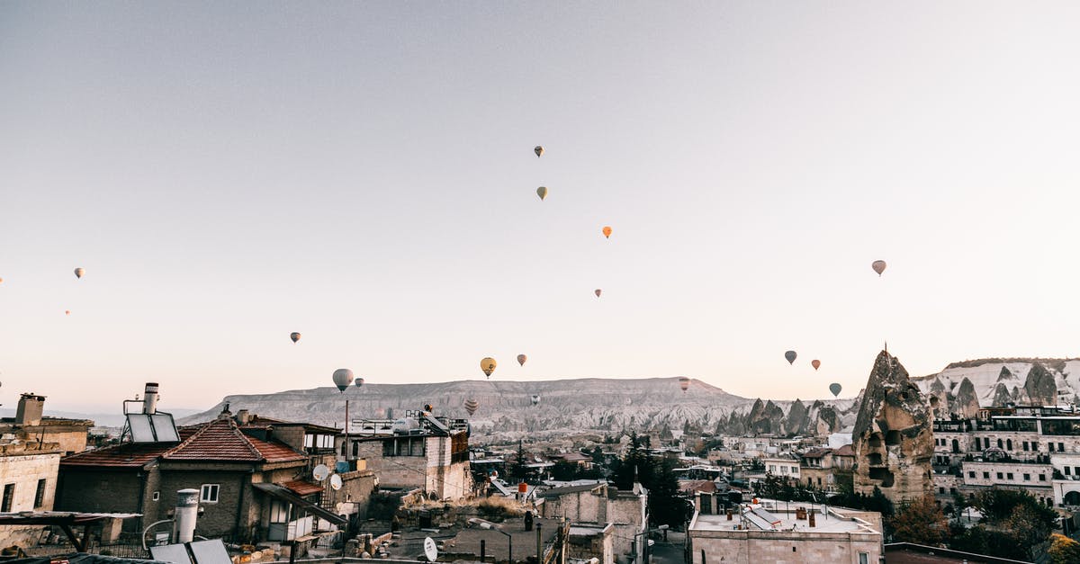 How to fly to an exact location with dragons? - Hot air balloons flying over picturesque town