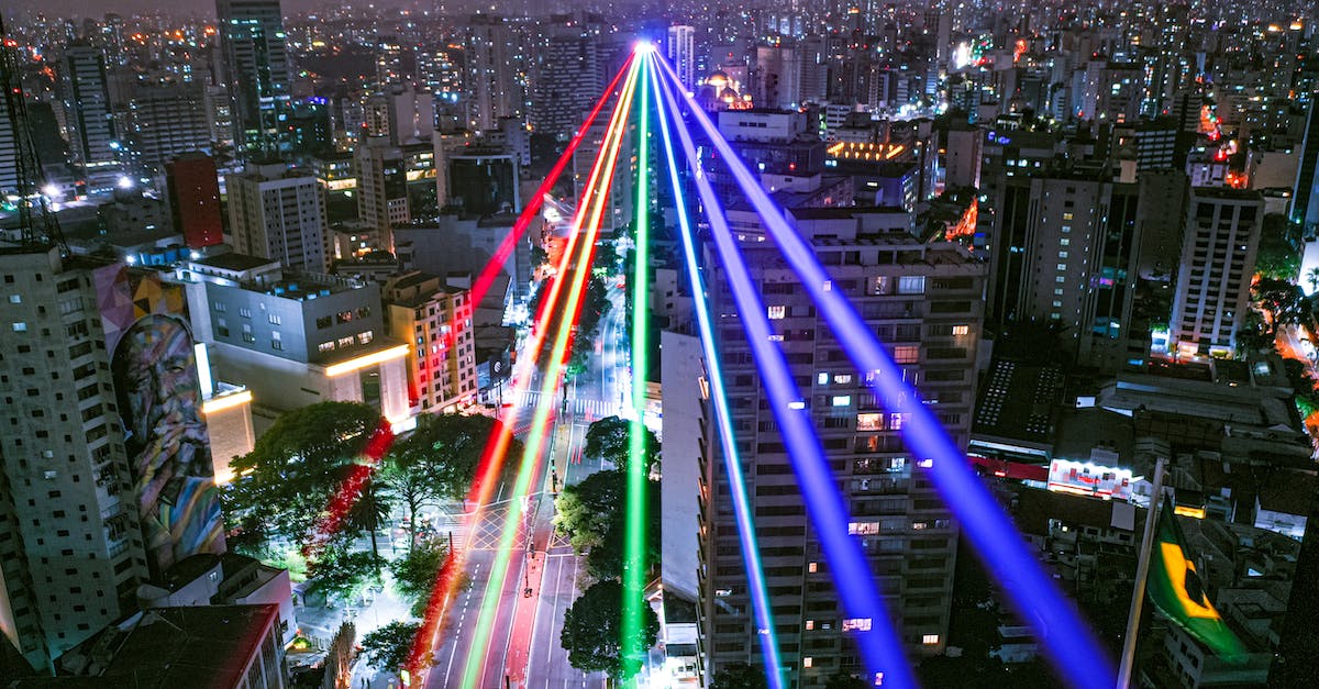 How to Get a Rainbow - Rainbow Laser Lights over the City at Night in Brazil 