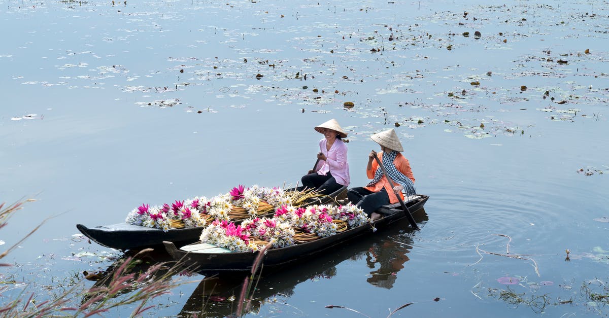 How to have a fish riding on an invisible squid in 1.9? - Photo of Two Women Riding Canoes With Flowers