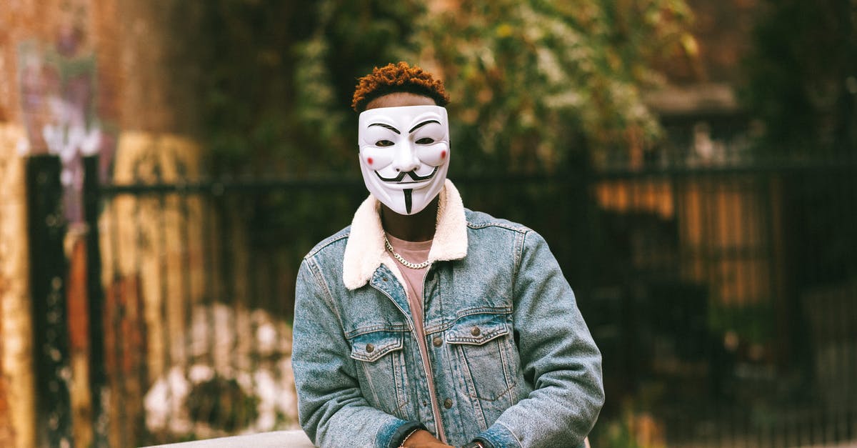 How to hide Unique Characters? - Unrecognizable black man in mask of anonymous in city How to hide Unique Characters? - Unrecognizable black man in mask of anonymous in city