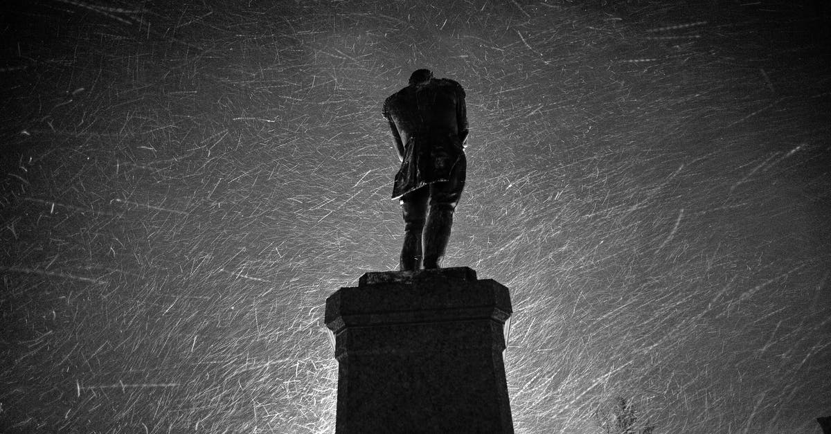 How to keep a mushroom placed even when it is exposed to high light level? - Stone statue in snowy water at night