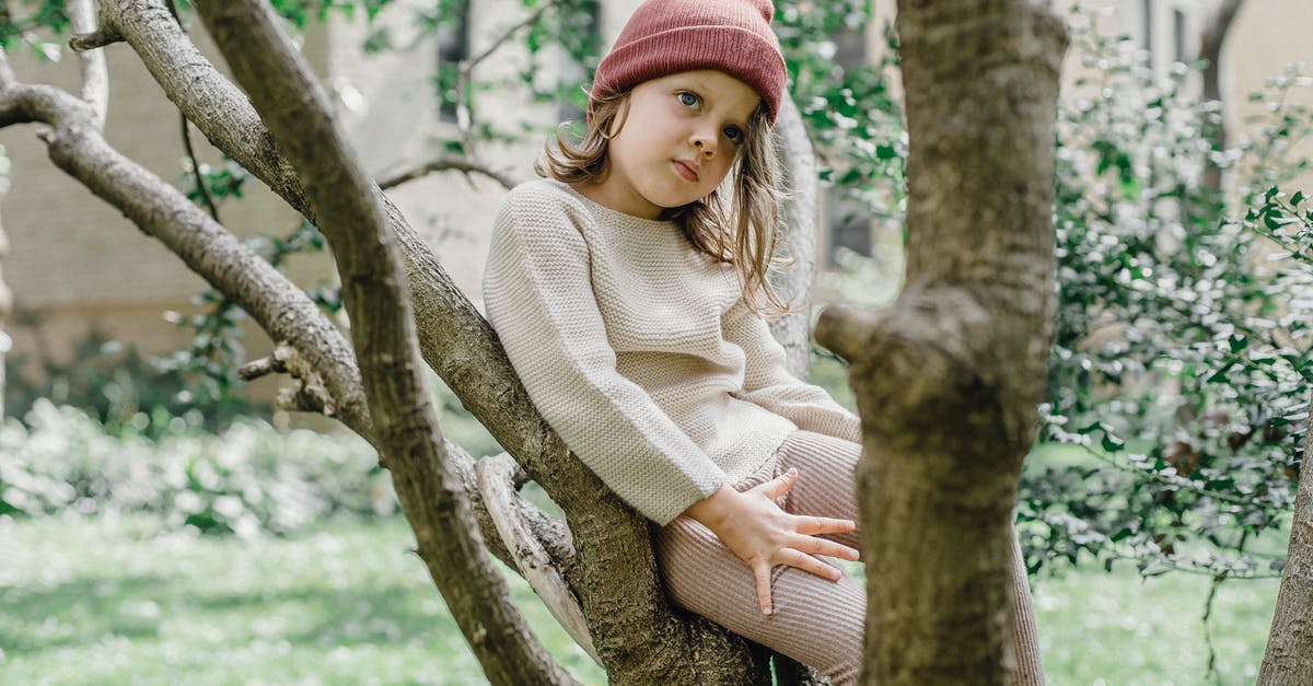 How to make fearless deadly stoic volatile prisoners do their time? - Dreamy girl wearing hat looking away while sitting on tree branch on street against building and foliage on blurred background